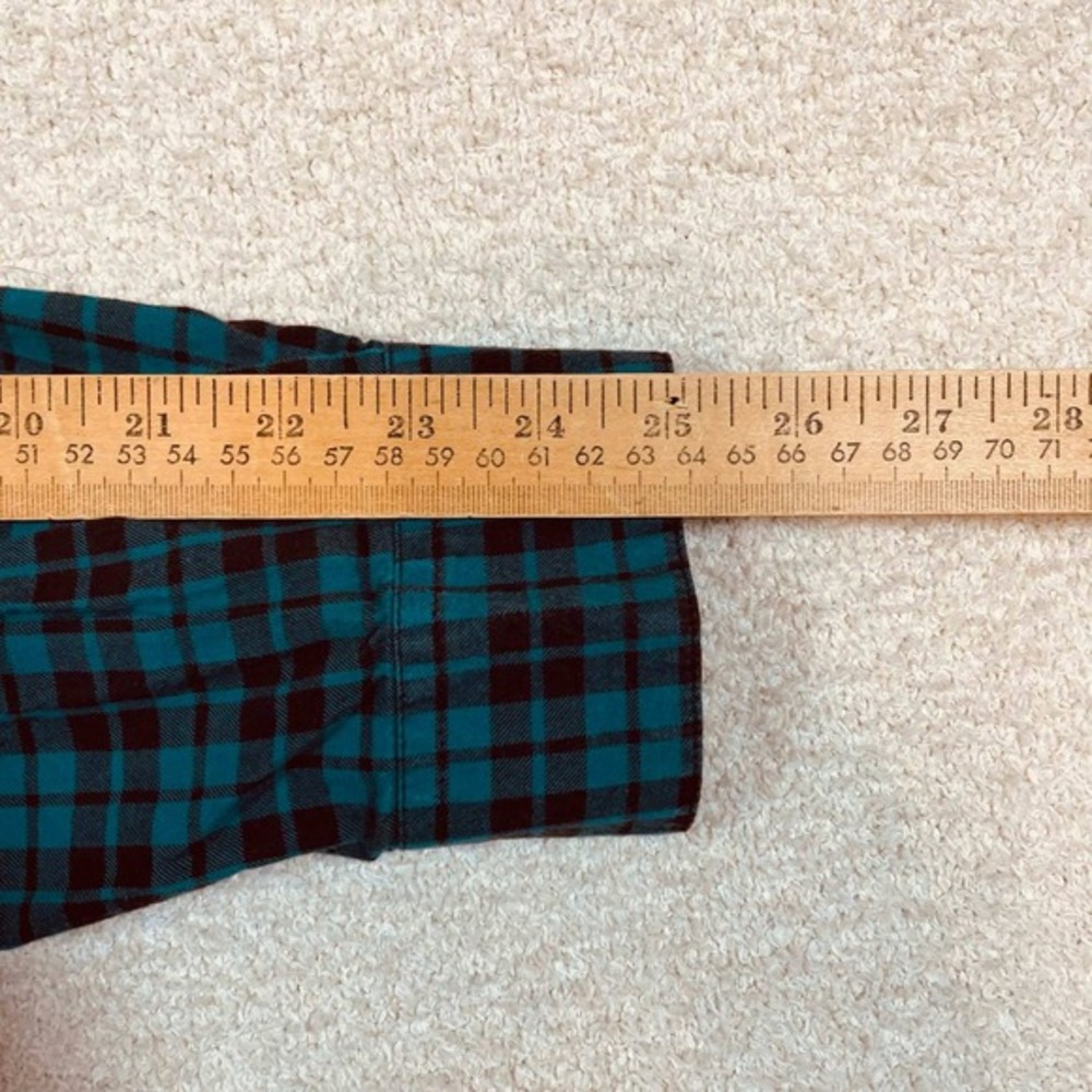 Columbia‎ Mens Large Plaid Button Down Shirt Teal Brown Long Sleeve Cotton L - Picture 6 of 8